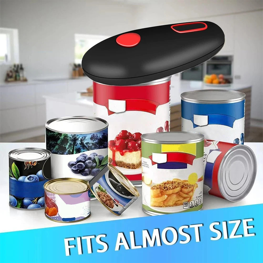 Electric Can Opener Battery Operated One-Touch Can Opener Space Saver Handheld Lid Opener Kitchen Gadgets