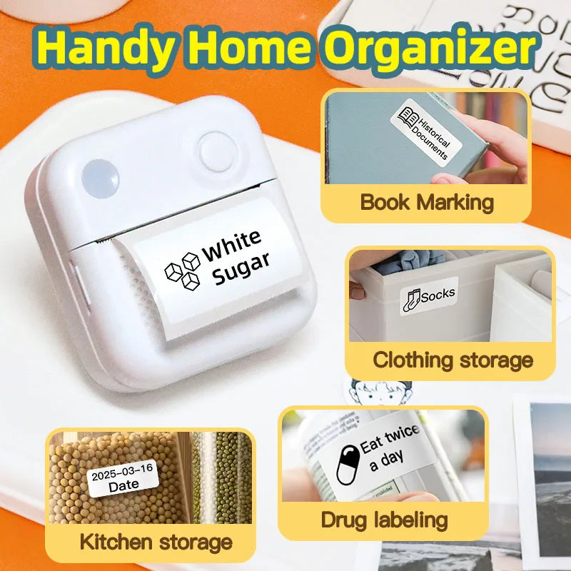 Dolewa D3 Portable Printer Thermal Paper Stickers Paper Mini Printers Labels Maker Printer for Error Printing Photo Printing