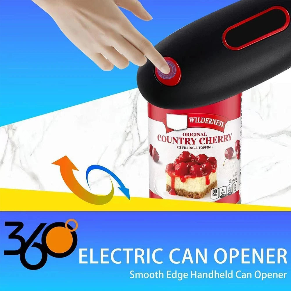 Electric Can Opener Battery Operated One-Touch Can Opener Space Saver Handheld Lid Opener Kitchen Gadgets